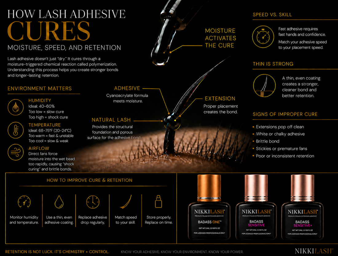 How Lash Adhesive Cures: Moisture, Speed, and Retention