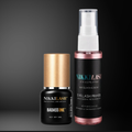 NikkiLash BADASS ONE 5ML lash adhesive and Rose Primer Pro Lash Kit for professional lash artists.