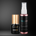 NikkiLash BADASS ONE 5ML lash adhesive and Rose Primer Pro Lash Kit for professional lash artists.