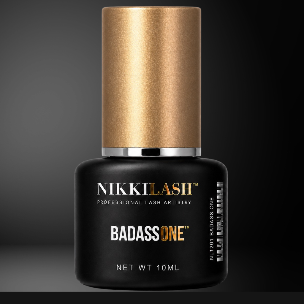 NikkiLash BADASS ONE 10ml professional eyelash extension adhesive for retention-focused lash artists