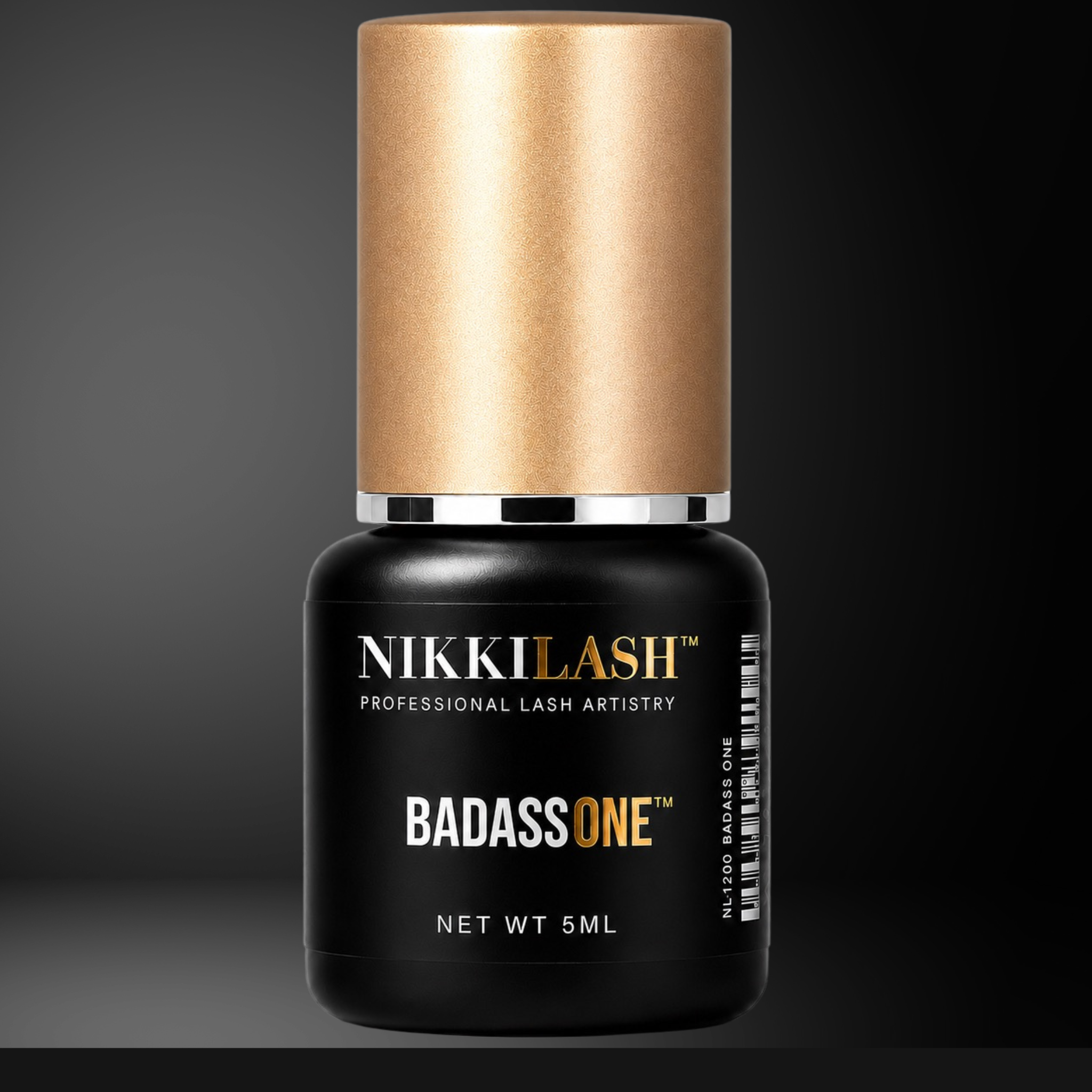 NikkiLash BADASS ONE 5ml professional eyelash extension adhesive for retention-focused lash artists
