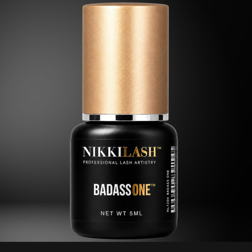 NikkiLash BADASS ONE 5ml professional eyelash extension adhesive for retention-focused lash artists