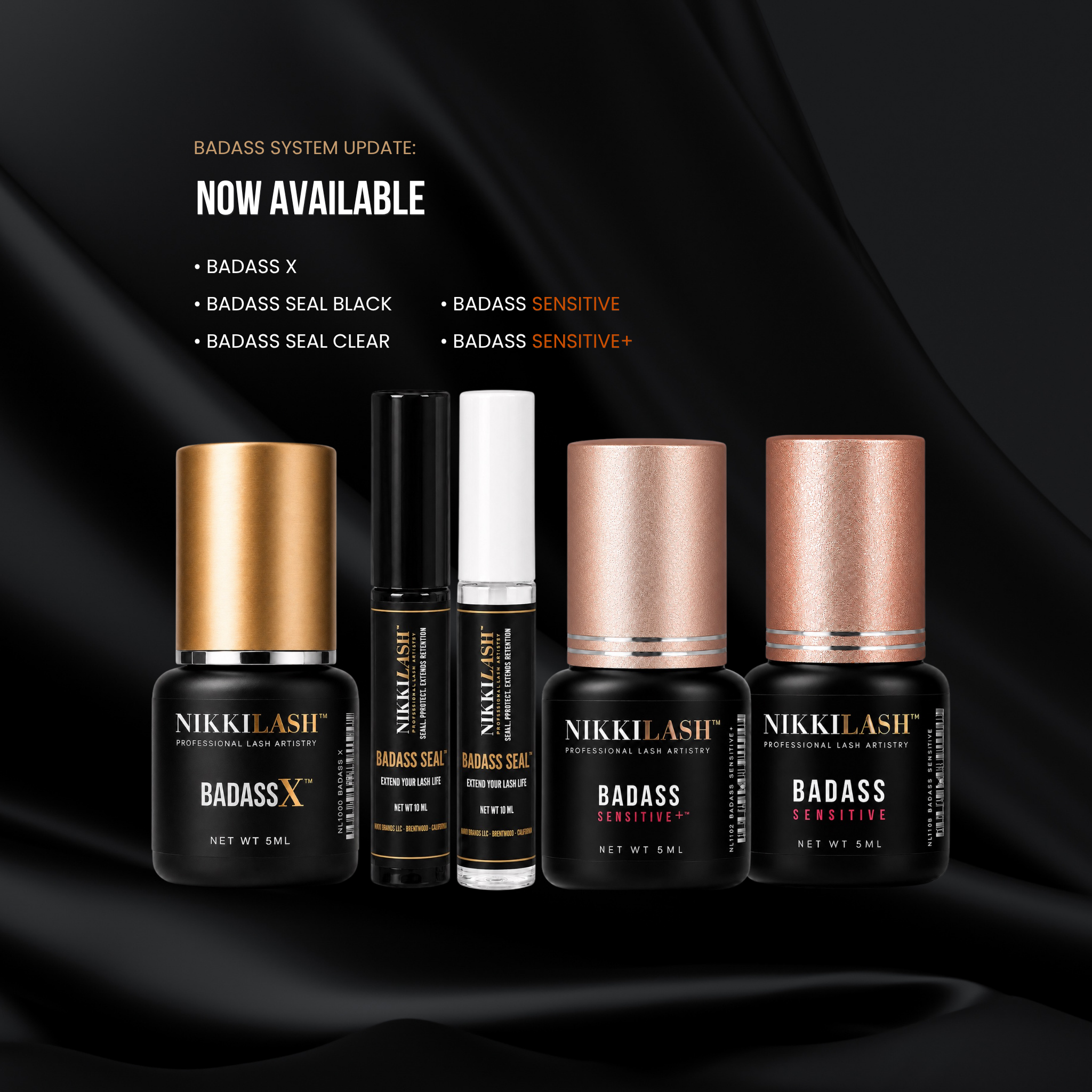 NikkiLash BADASS system update with new products and restocks