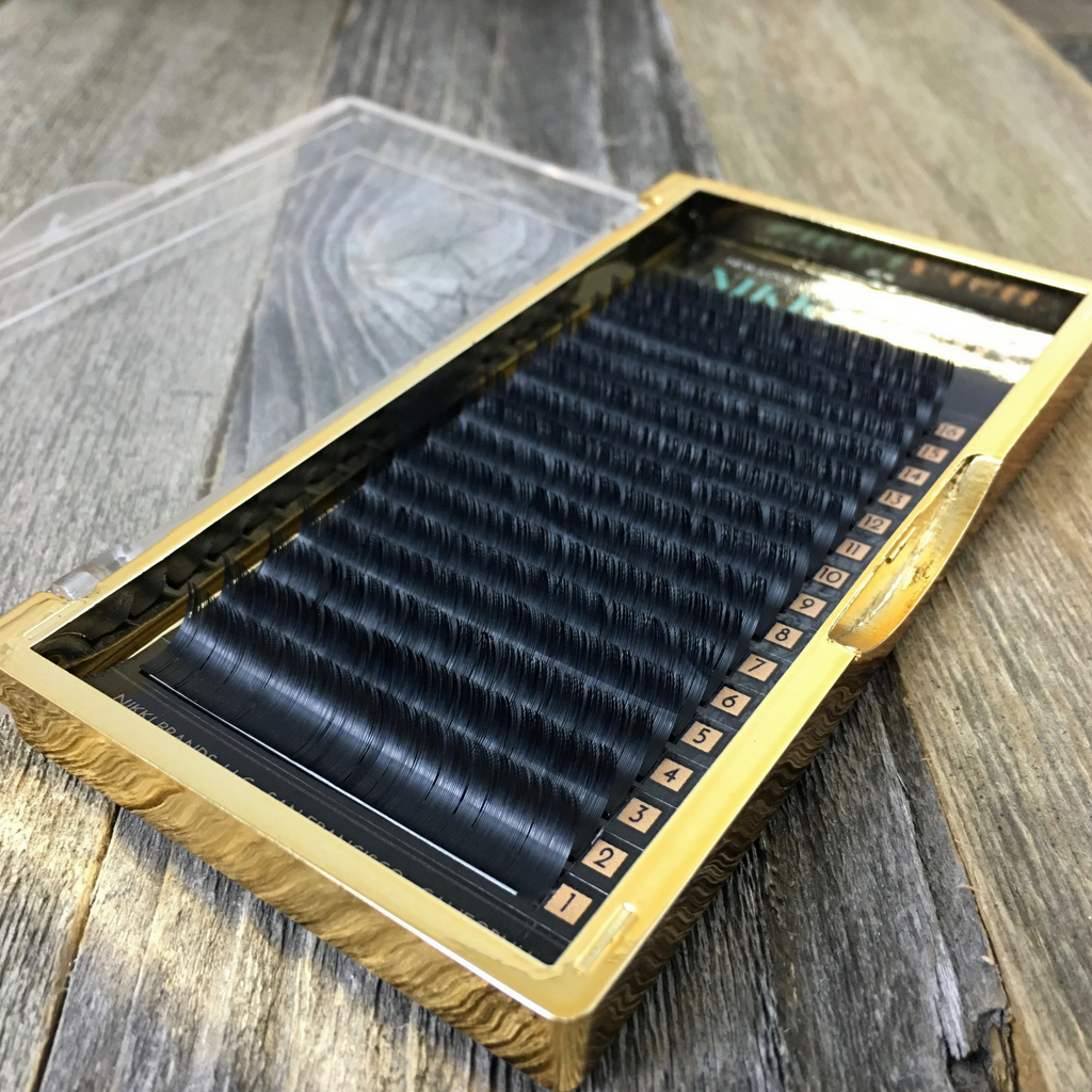 NIKKILASH BADASS FLAT LASHES | C-CURL FLAT LASHES with 16-Rows Rich True Black Color