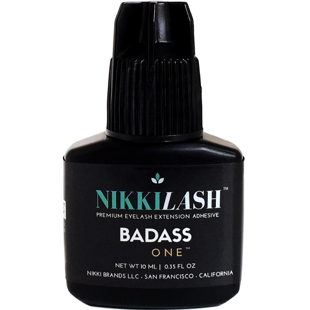 Badass Strongest Bond Latex-Free Eyelash Extension Glue by NIKKILASH - Extra Strength Bonding Ingredients Found in Medical-Grade Adhesives - Strong
