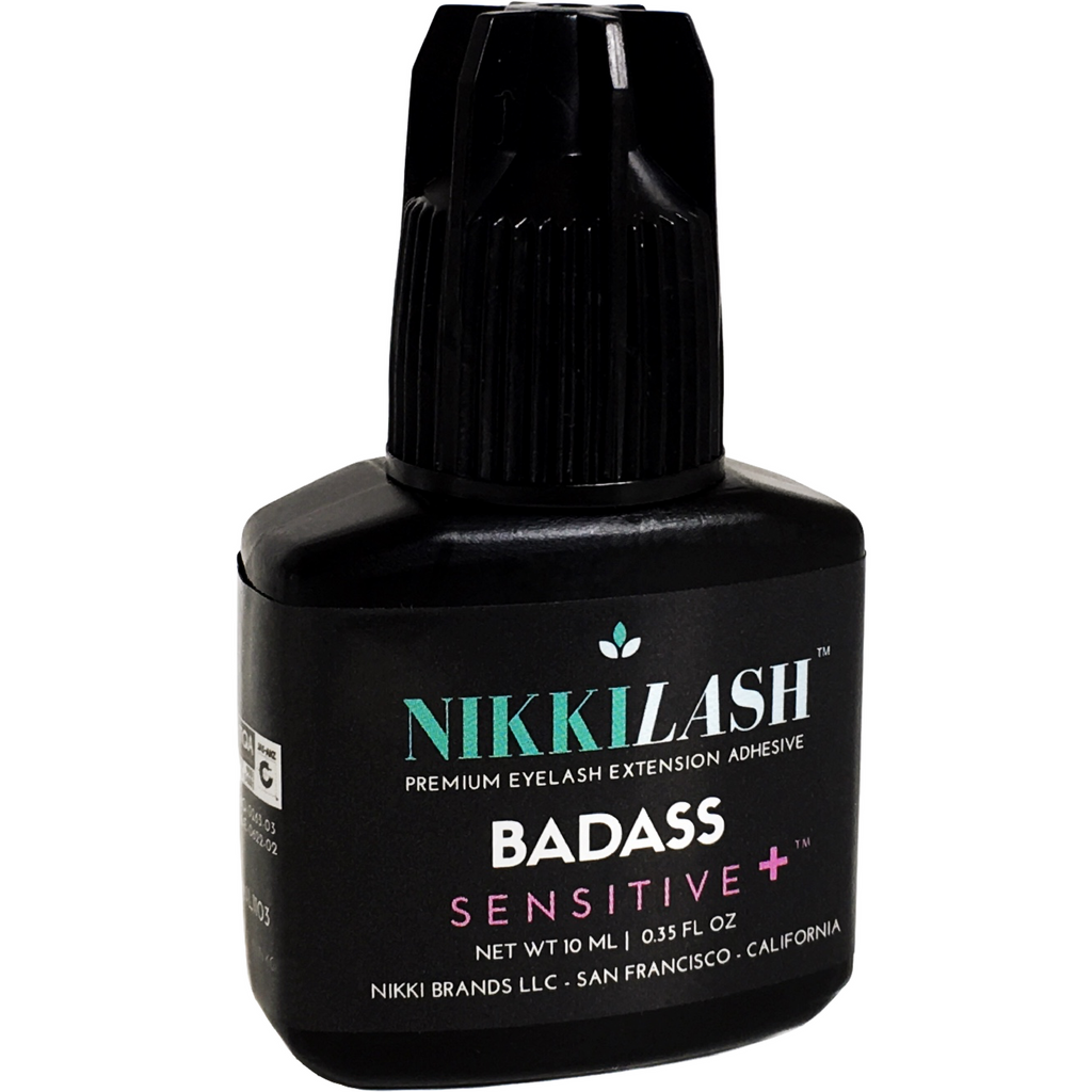 NIKKILASH BADASS SENSITIVE+ Eyelash Extension Adhesive Glue Has No-Fume No-Odor and Non-Irritating